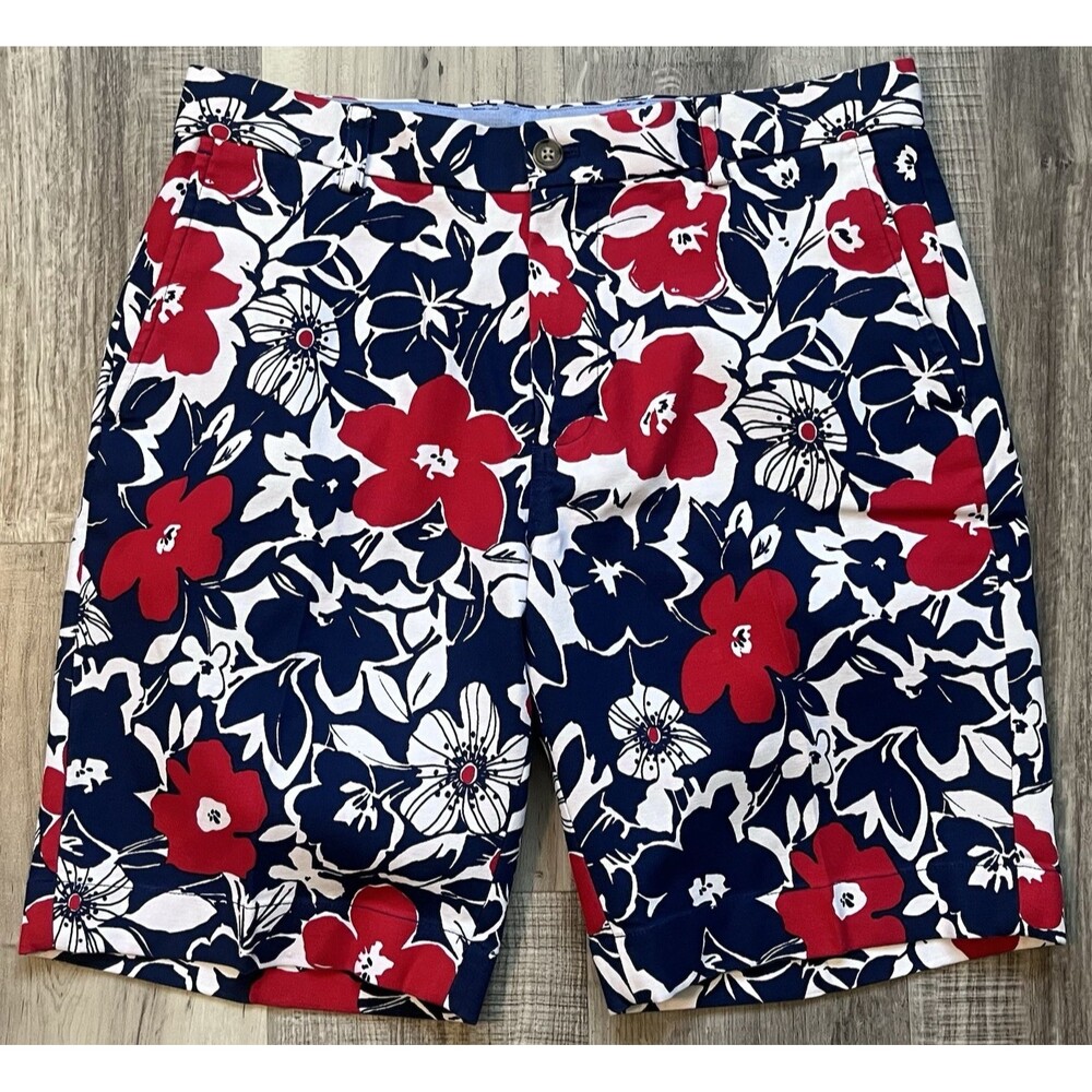 Brooks Brothers Men's Size 34 Floral Patriotic Red White & Blue All Over Print
